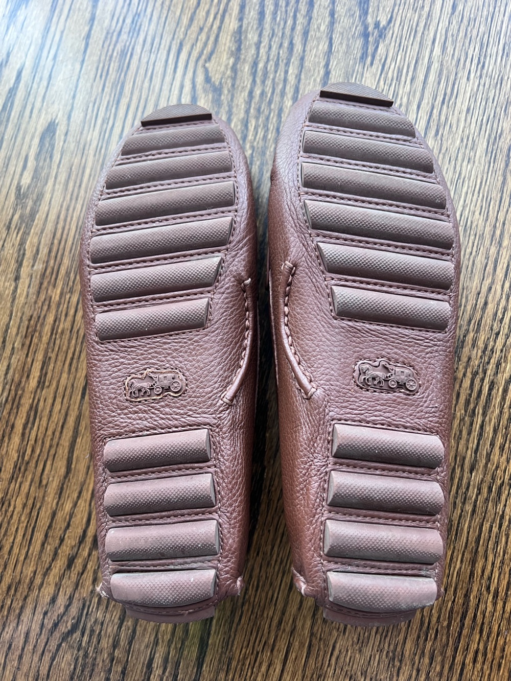 COACH Crosby Driver Brown Pebbled Leather Loafers - Picture 8 of 10